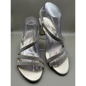 Naturalizer Vanessa2 Womens Strappy Heeled Sandals Rhinestone Champagne Sz 8.5M
